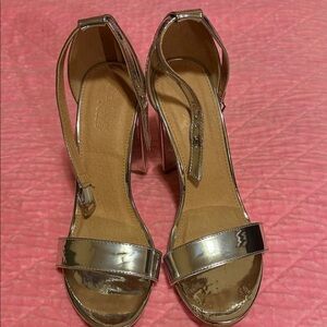 Charlotte Russe Shiny Silver Heels
